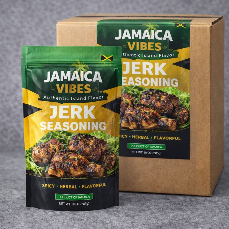 Product packaging design for Jamaican brand