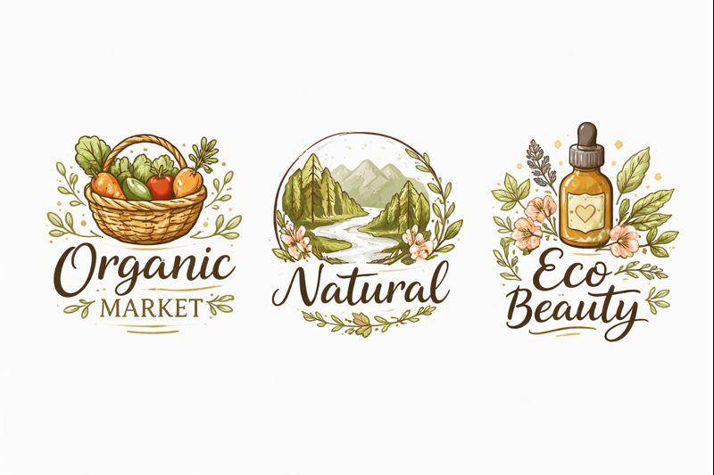 Handcrafted organic logo design Jamaica