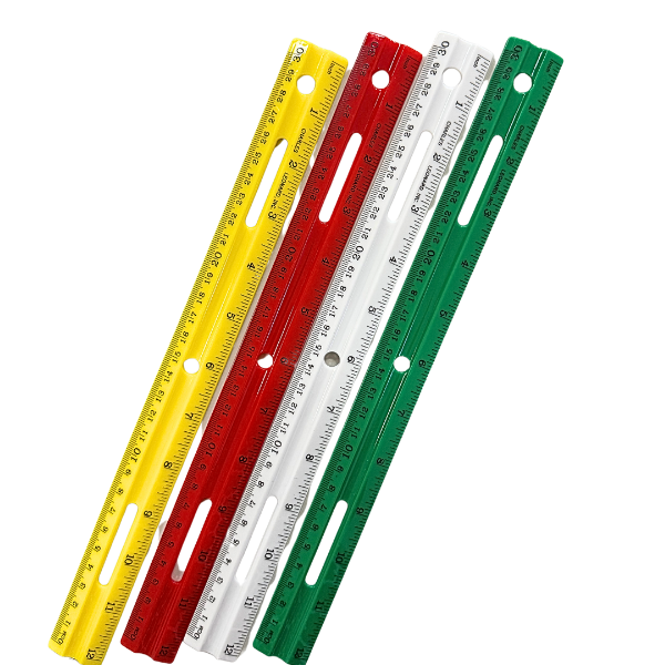 RULER COLOUR PLASTIC 12"
